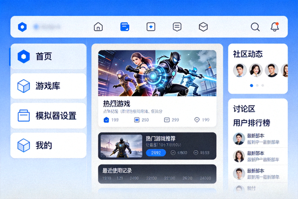 PG模拟器平台用户界面截图展示 - 清晰的功能分区和社区模块