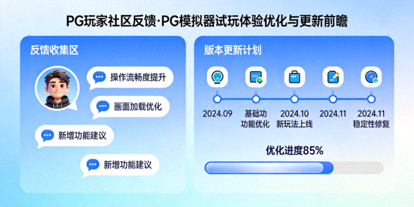 PG玩家社区反馈PG模拟器试玩体验优化与更新前瞻配图 - 反馈收集与版本更新计划